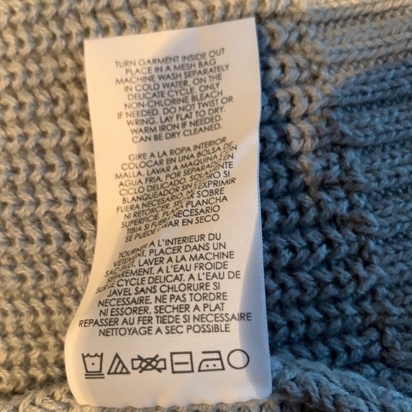 Cabi Women’s Fair Play Reversible Sweater Blue Zip Back Ribbed Crewneck size sm - Picture 8 of 8